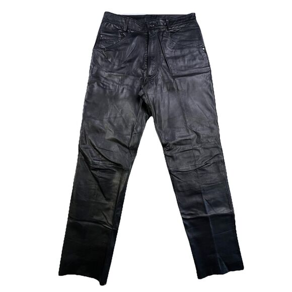 Vintage Wilsons Leather M. Julian Leather Pants Men's Size 32x31 Black Raw Hem